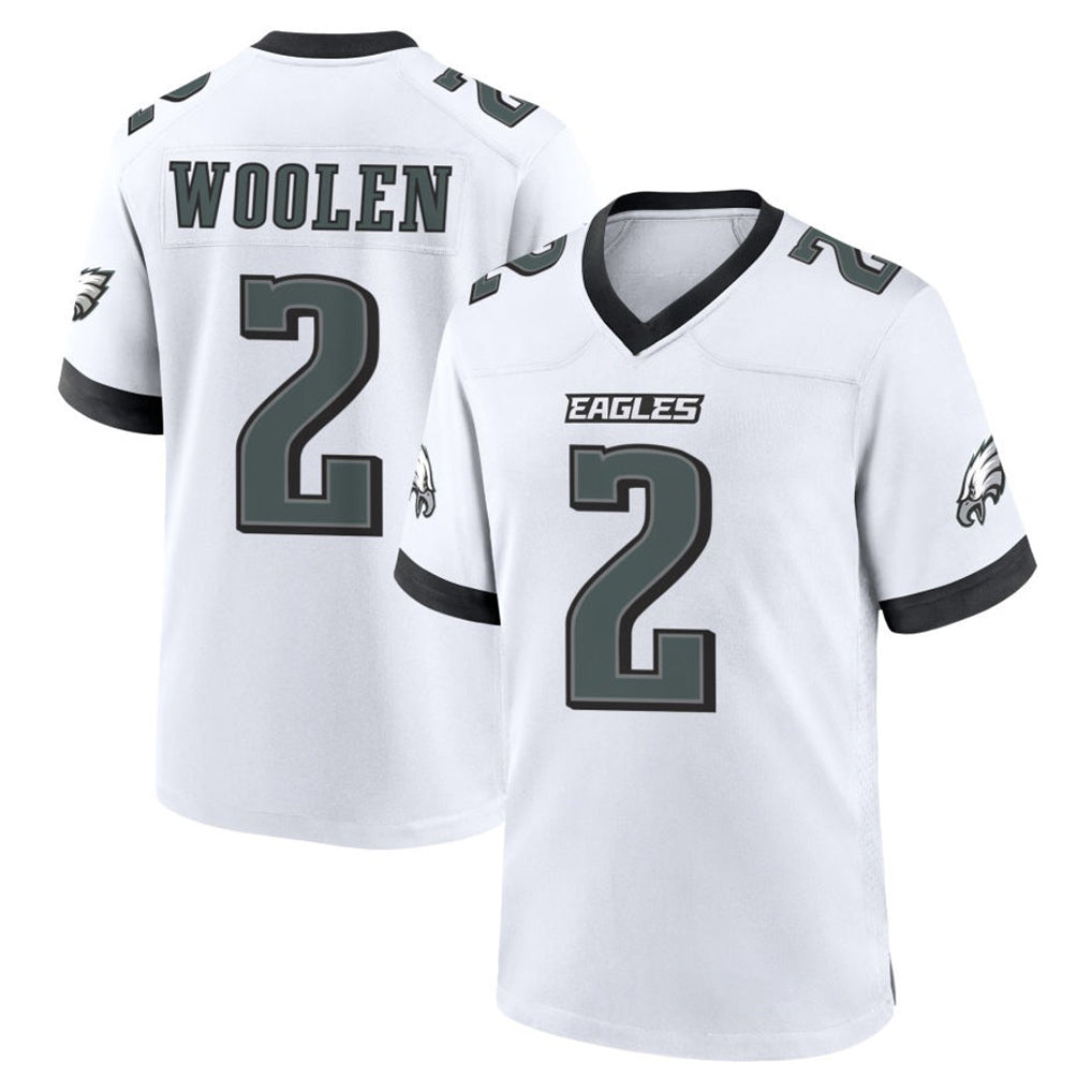 P.Eagles #2 Riq Woolen Player White Game Home ROCER Stitched Jerseys