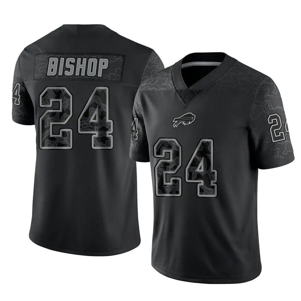 B.Bills #24 Cole Bishop Player Black RFLCTV Limited ROCER Stitched Jerseys
