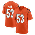C.Bengals #53 Boye Mafe Player Orange Home Game ROCER Stitched Jerseys