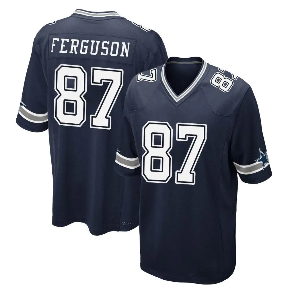D.Cowboys #87 Jake Ferguson Player Navy Home Game ROCER Stitched Jerseys