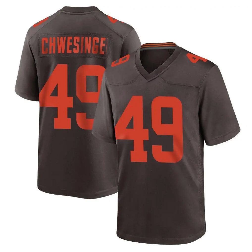 C.Browns #49 Carson Schwesinger Player Brown Alternate Home Game ROCER Stitched Jerseys