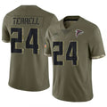 A.Falcons #24 A.J. Terrell Jr. Player Olive Salute To Service Limited ROCER Stitched Jerseys
