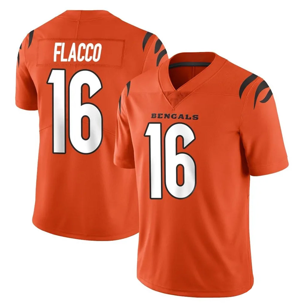 C.Bengals #16 Joe Flacco Player Orange Vapor Untouchable Limited Home Game ROCER Stitched Jerseys