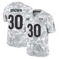 C.Bengals #30 Chase Brown Player Arctic Camo Salute to Service Limited ROCER Stitched Jerseys