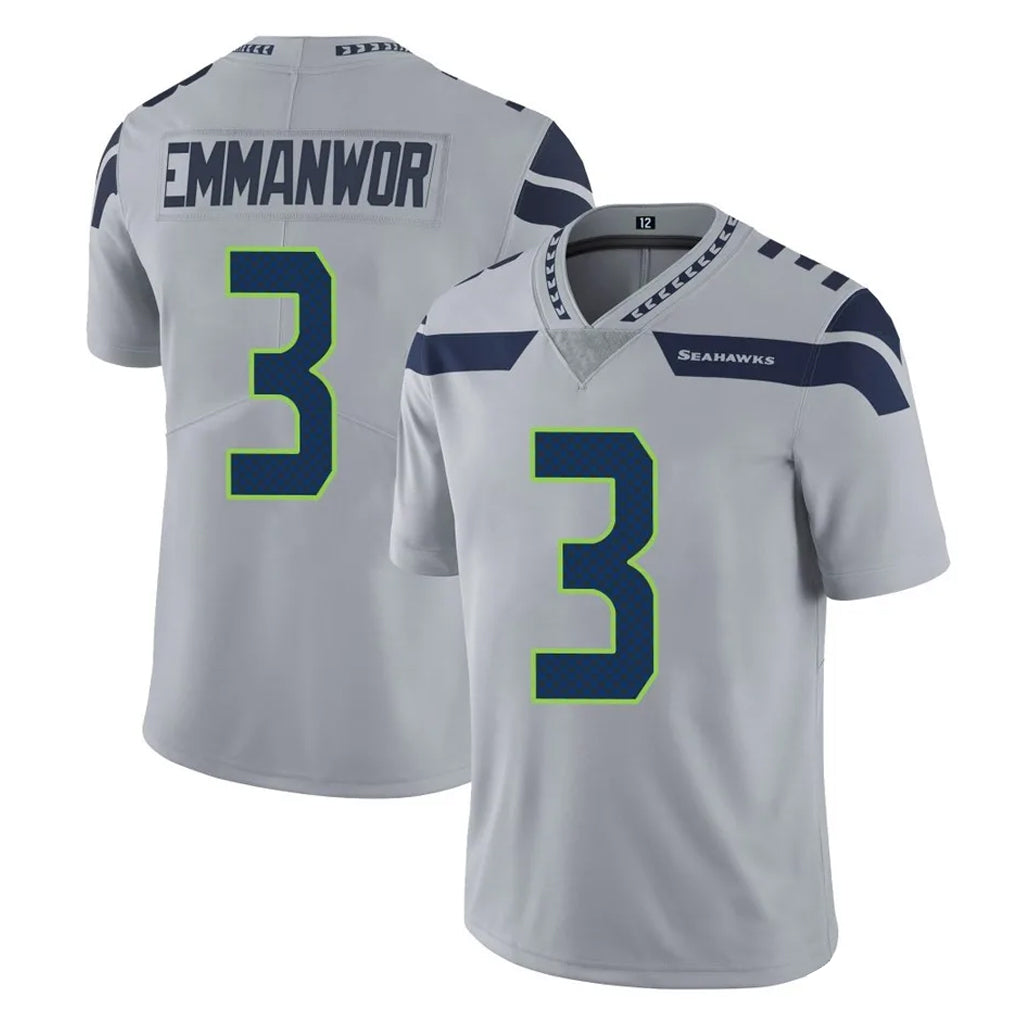 S.Seahawks #3 Nick Emmanwori Player Gray Limited Vapor Untouchable Home Game ROCER Stitched Jerseys