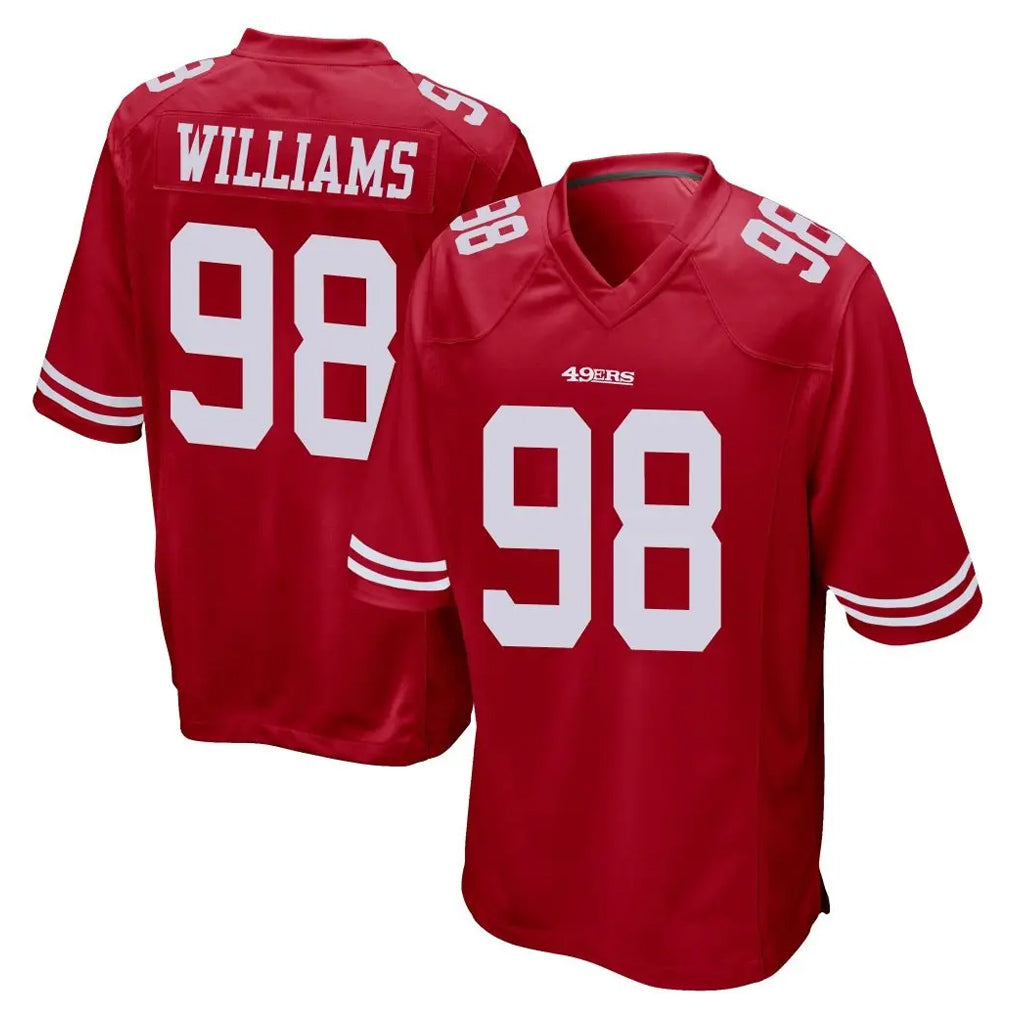 SF.49ers #98 Mykel Williams Player Red Home Game ROCER Stitched Jerseys