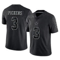 D.Cowboys #3 George Pickens Player Black Limited Reflective Home Game ROCER Stitched Jerseys