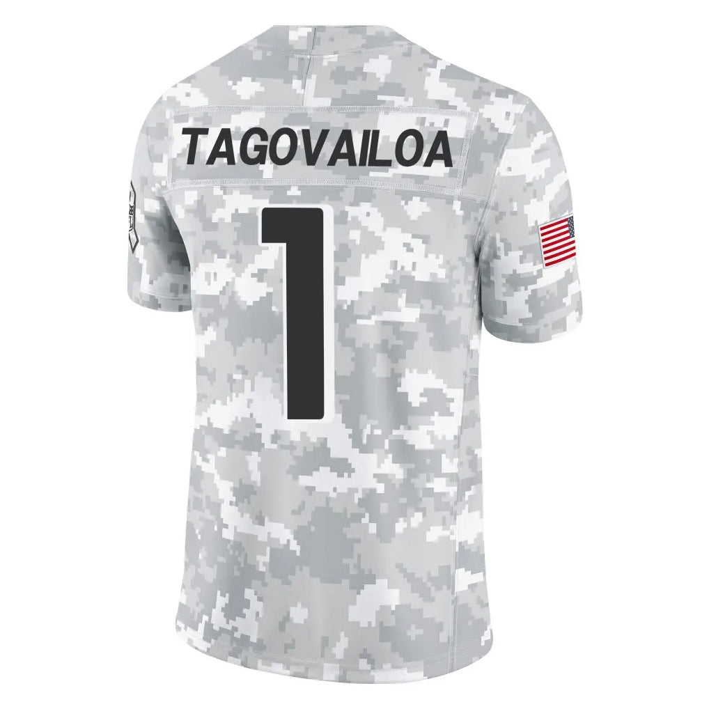 A.Falcons #1 Tua Tagovailoa Player Camo Salute to Service Limited ROCER Stitched Jerseys