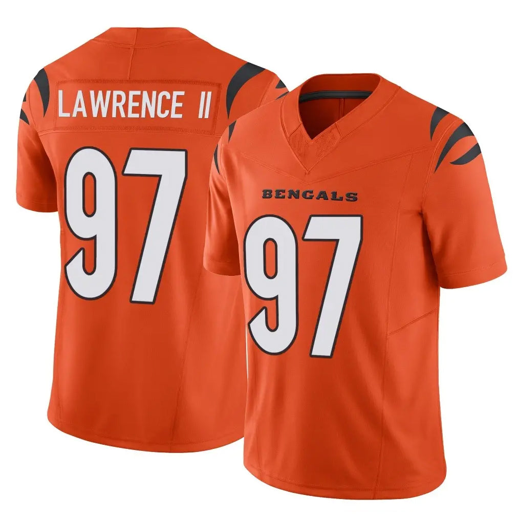 C.Bengals #97 Dexter Lawrence II Player Orange Vapor F.U.S.E. Limited Home Game ROCER Stitched Jerseys
