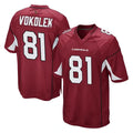 A.Cardinals #81 Travis Vokolek Player Cardinal Game ROCER Stitched Jerseys