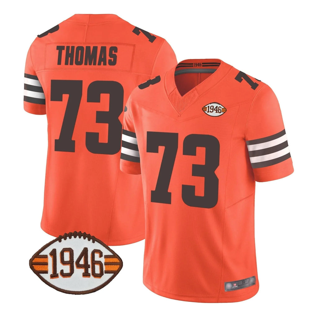 C.Browns #73 Joe Thomas Player Orange Alternate Limited Home Game ROCER Stitched Jerseys