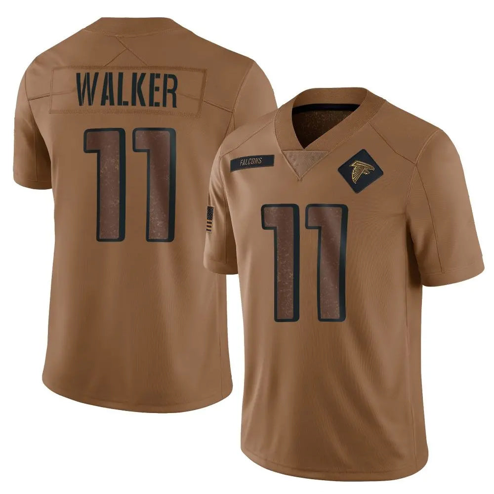 A.Falcons #11 Jalon Walker Player Brown Salute To Service Limited ROCER Stitched Jerseys