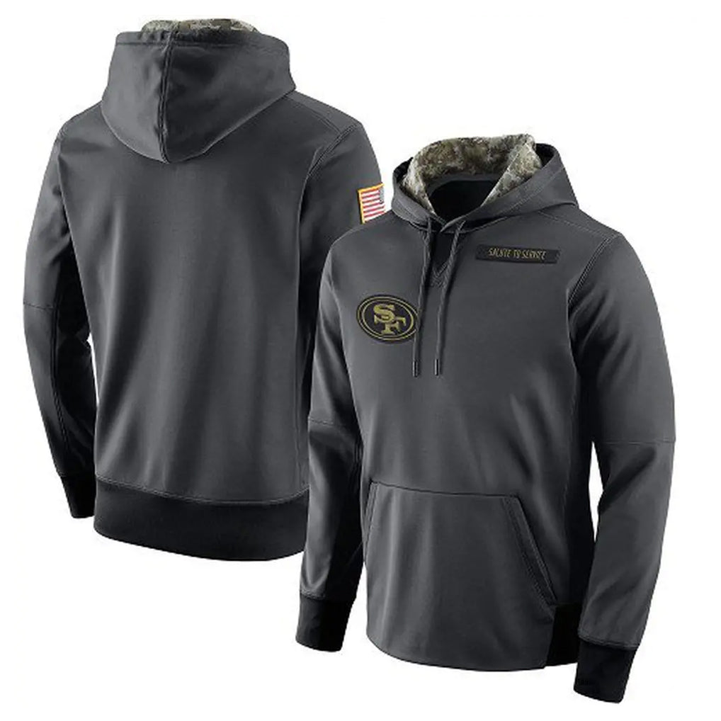 SF.49ers ## 49ers Blank Player Anthracite Pullover Hoodies Home Game ROCER Stitched Jerseys