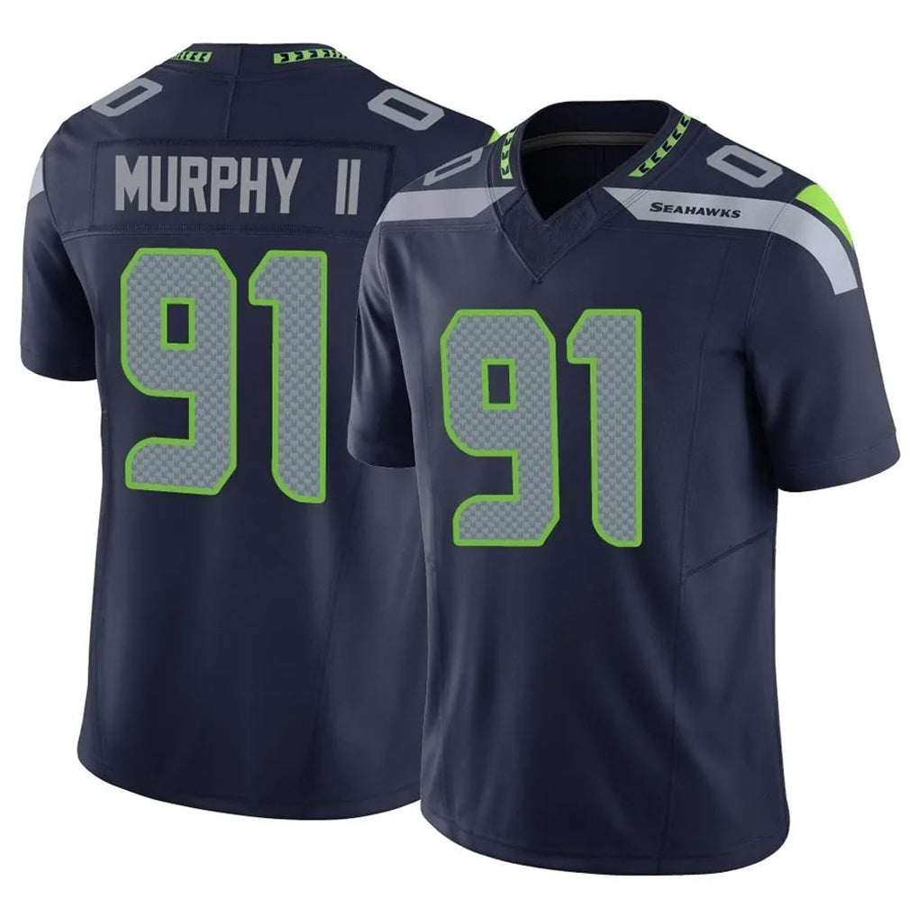 S.Seahawks #91 Byron Murphy II Player Navy Limited Vapor F.U.S.E. Home Game ROCER Stitched Jerseys