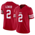 SF.49ers #2 Deommodore Lenoir Player Red Limited Vapor F.U.S.E. Home Game ROCER Stitched Jerseys