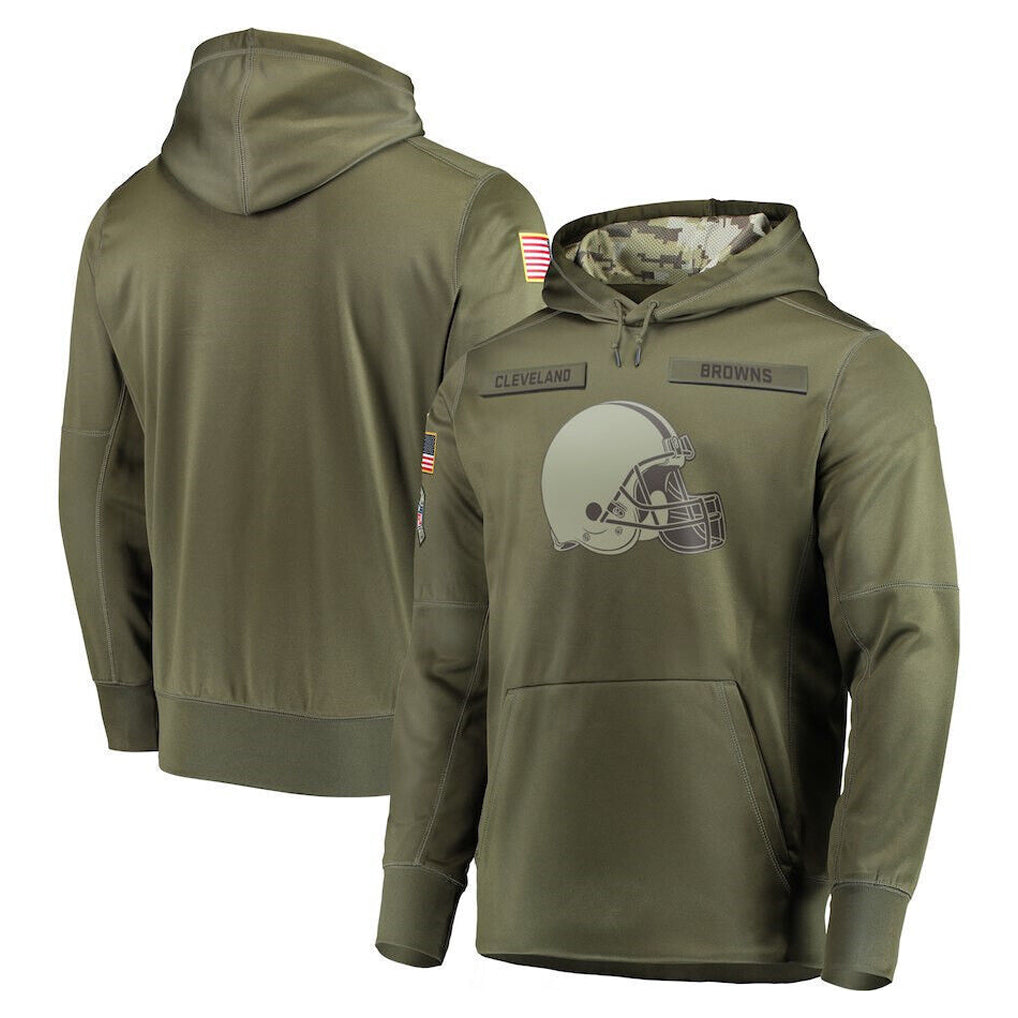 C.Browns ## Browns Blank Player Olive Salute to Service Pullover Hoodies Home Game ROCER Stitched Jerseys