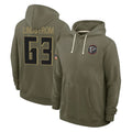 A.Falcons #63 Chris Lindstrom Player Olive 2025 Salute to Service Hoodies ROCER Stitched Jerseys