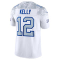 B.Bills #12 Jim Kelly Player White Rivalries Collection Limited ROCER Stitched Jerseys