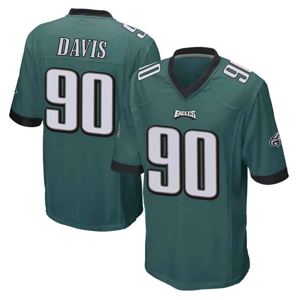 P.Eagles #90 Jordan Davis Player Team Color Green Home Game ROCER Stitched Jerseys