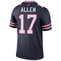 B.Bills #17 Josh Allen Player Navy Inverted  Legend Game ROCER Stitched Jerseys