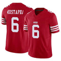 SF.49ers #6 Malik Mustapha Player Red Limited Vapor F.U.S.E. Home Game ROCER Stitched Jerseys
