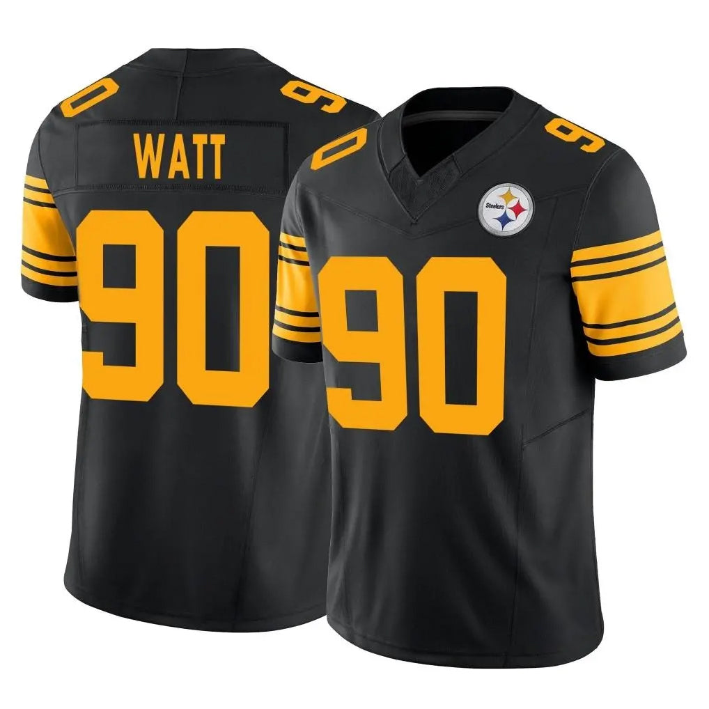 P.Steelers #90 T.J. Watt Player Black Limited 2nd Alternate Vapor F.U.S.E. Home Game ROCER Stitched Jerseys