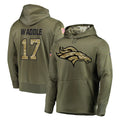 D.Broncos #17 Jaylen Waddle Player Olive Salute to Service Pullover Hoodies Home Game ROCER Stitched Jerseys