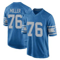 D.Lions #76 Blake Miller Player Blue Vapor Untouchable Throwback Game ROCER Stitched Jerseys