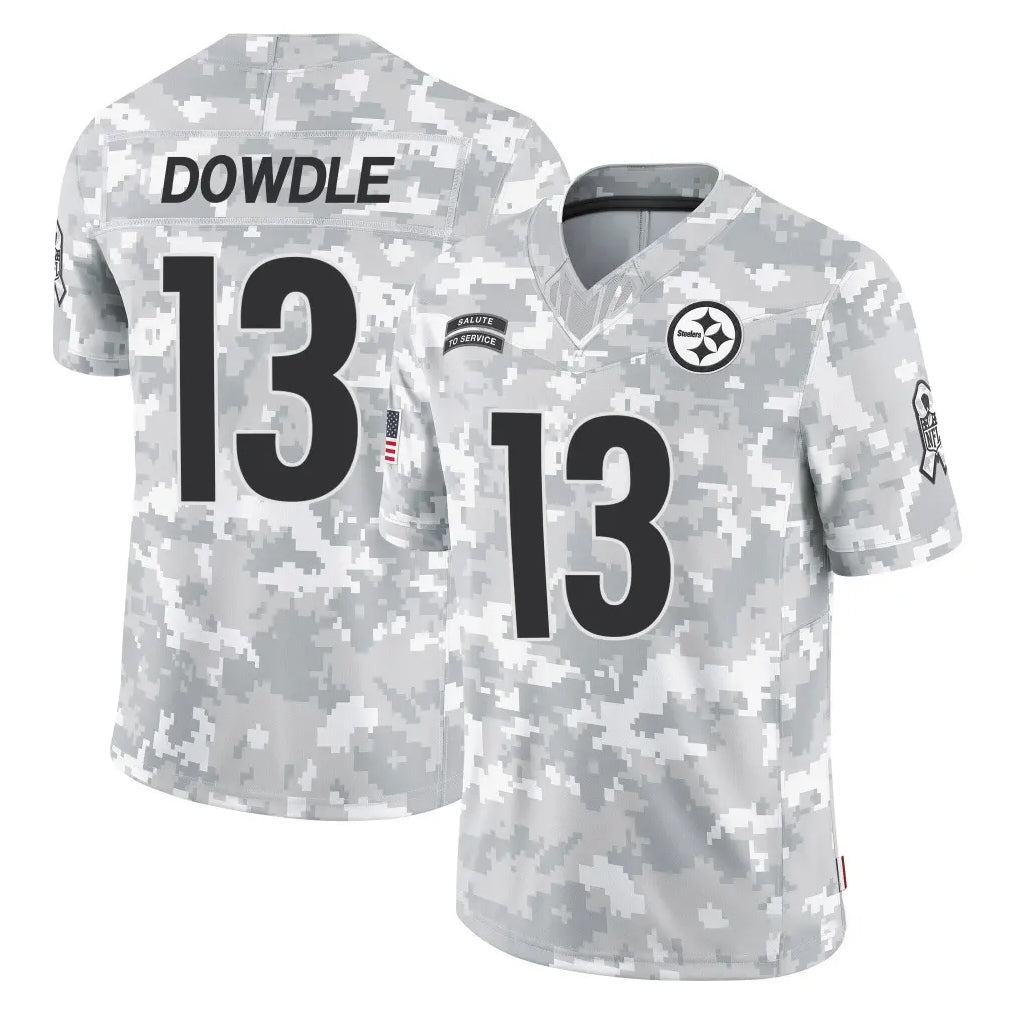 P.Steelers #13 Rico Dowdle Player Arctic Camo Limited Salute To Service Home Game ROCER Stitched Jerseys