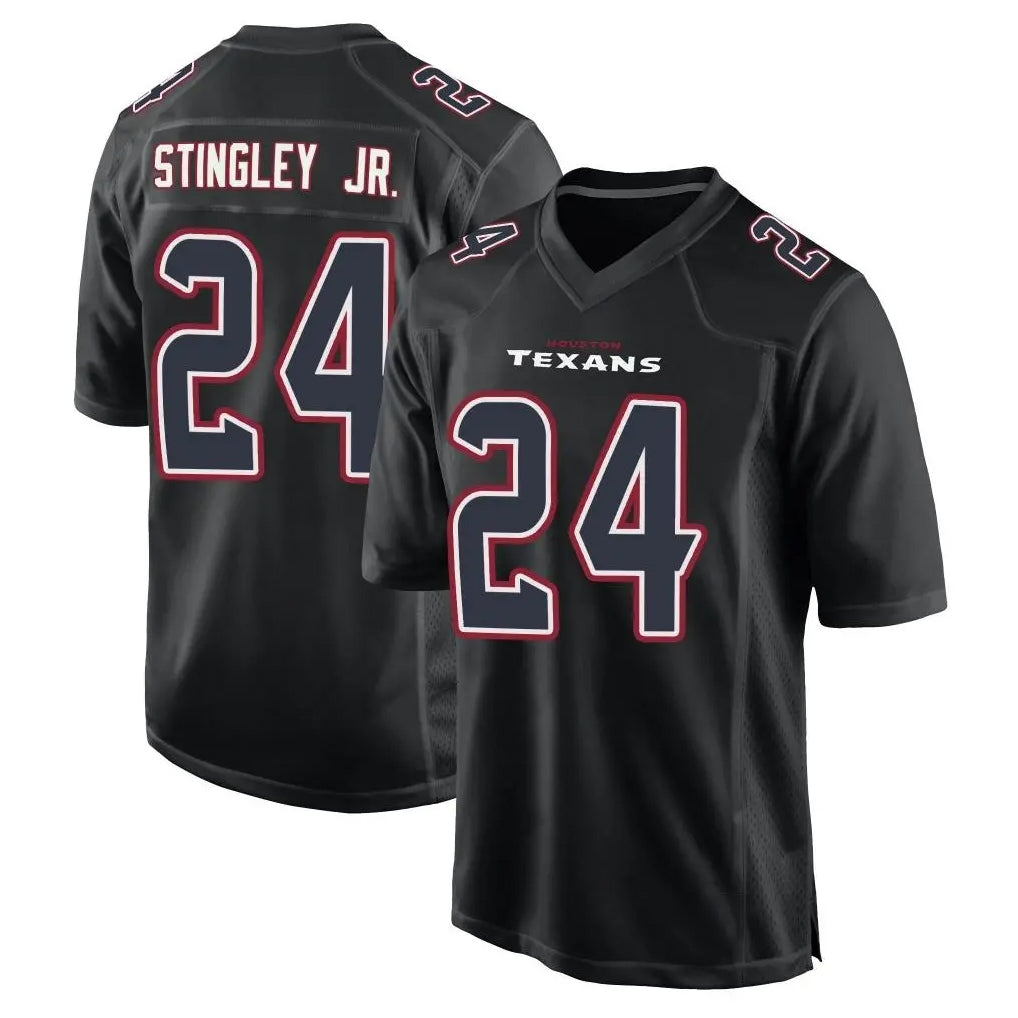 H.Texans #24 Derek Stingley Jr. Player Black Fashion Home Game ROCER Stitched Jerseys