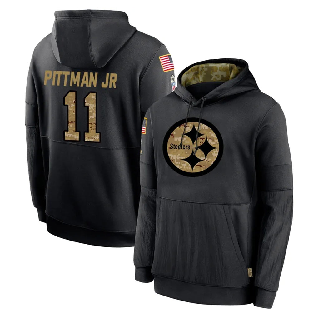 P.Steelers #11 Michael Pittman Jr. Player Black Salute to Service Hoodies Limited Game ROCER Stitched Jerseys