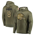 C.Browns #8 Dillon Gabriel Player Olive Salute to Service Pullover Hoodies Home Game ROCER Stitched Jerseys