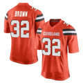 C.Browns #32 Jim Brown Player Orange Vapor Limited Home Game ROCER Stitched Jerseys
