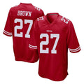 SF.49ers #27 Ji'Ayir Brown Player Red Home Game ROCER Stitched Jerseys