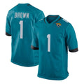 J.Jaguars #1 Montaric Brown Player Teal Home Game ROCER Stitched Jerseys