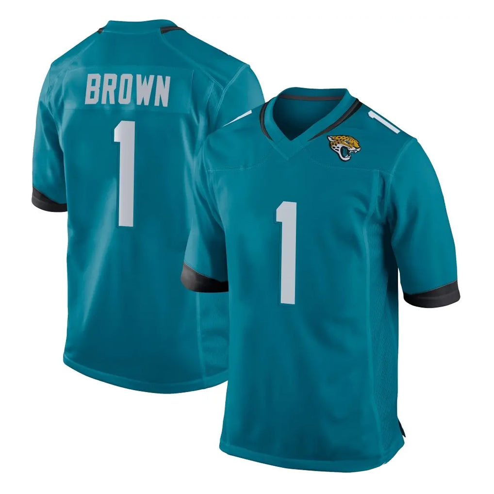 J.Jaguars #1 Montaric Brown Player Teal Home Game ROCER Stitched Jerseys
