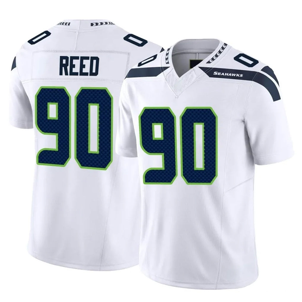 S.Seahawks #90 Jarran Reed Player White Limited Vapor F.U.S.E. Home Game ROCER Stitched Jerseys