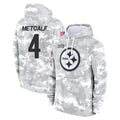 P.Steelers #4 DK Metcalf Player Arctic Camo Limited Salute to Service Pullover Hoodies Game ROCER Stitched Jerseys