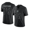 P.Steelers #76 Troy Fautanu Player Black Reflective Limited Home Game ROCER Stitched Jerseys