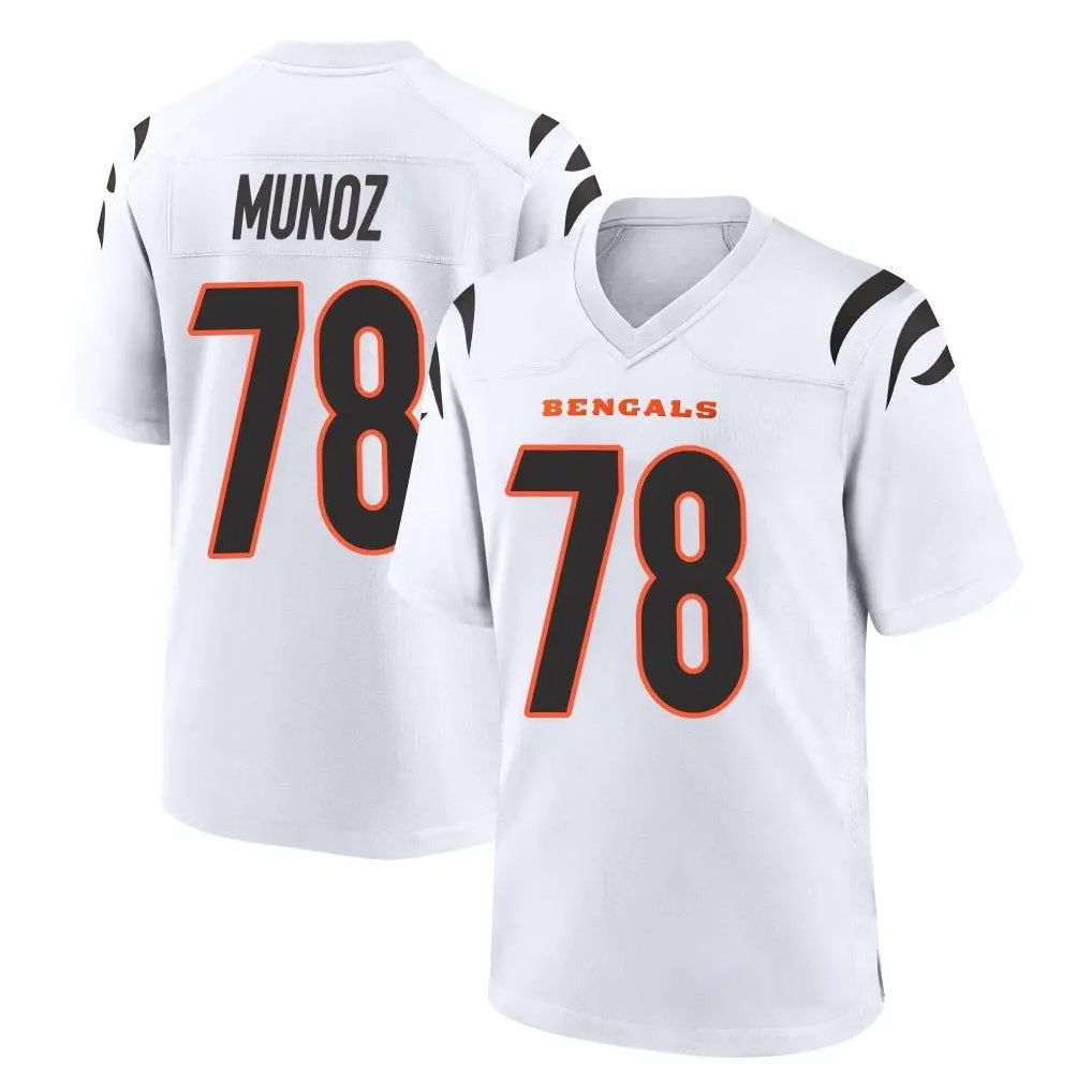 C.Bengals #78 Anthony Munoz Player White Home Game ROCER Stitched Jerseys
