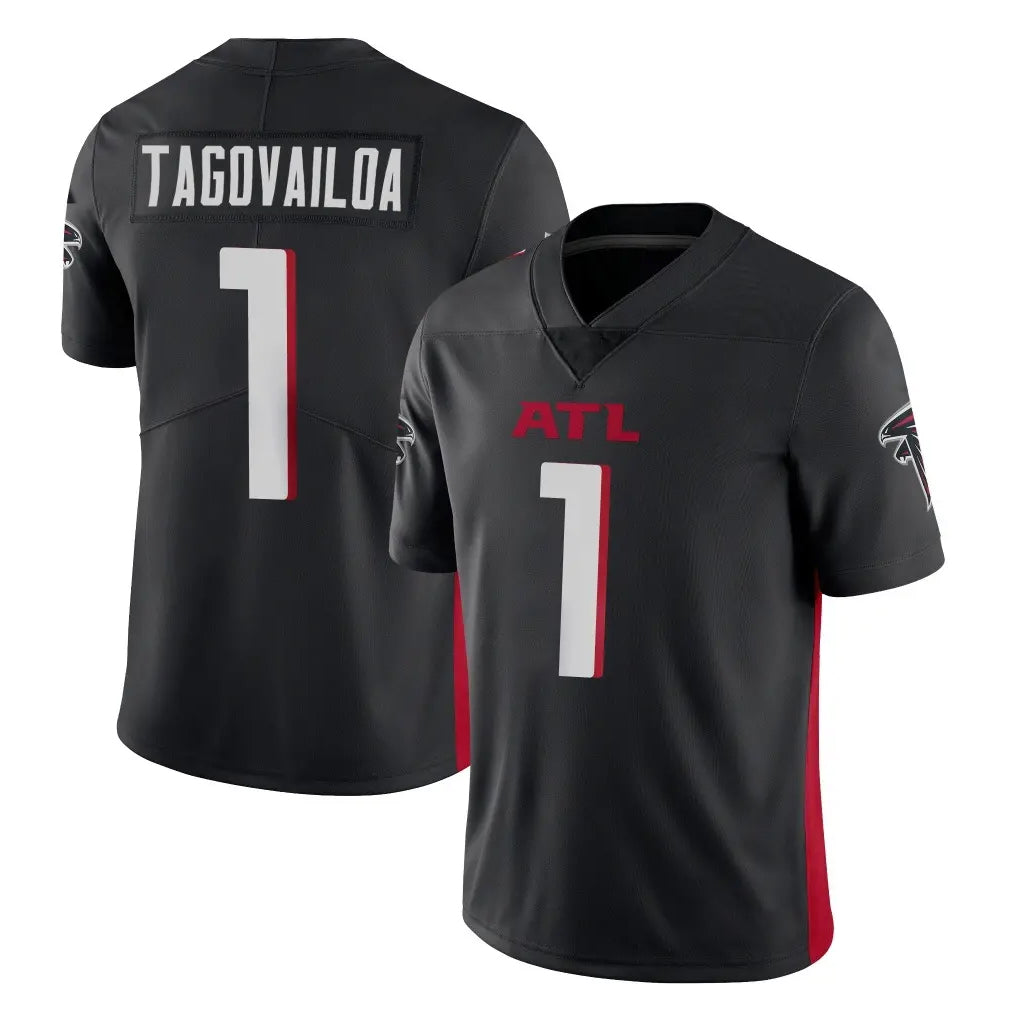 A.Falcons #1 Tua Tagovailoa Player Black Vapor Untouchable Limited Home Game ROCER Stitched Jerseys