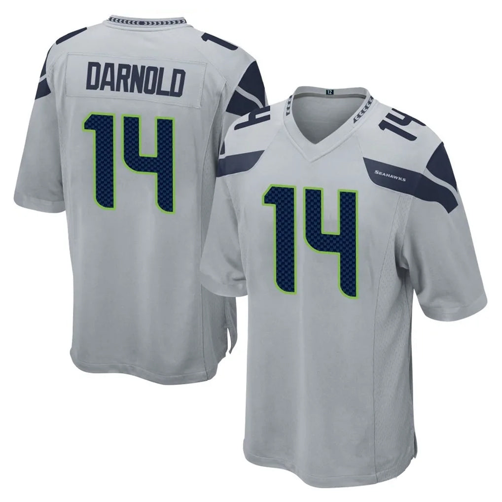 S.Seahawks #14 Sam Darnold Player Gray Home Game ROCER Stitched Jerseys