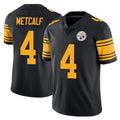 P.Steelers #4 DK Metcalf Player Black Limited Color Rush Home Game ROCER Stitched Jerseys