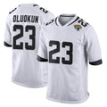 J.Jaguars #23 Foyesade Oluokun Player White Home Game ROCER Stitched Jerseys
