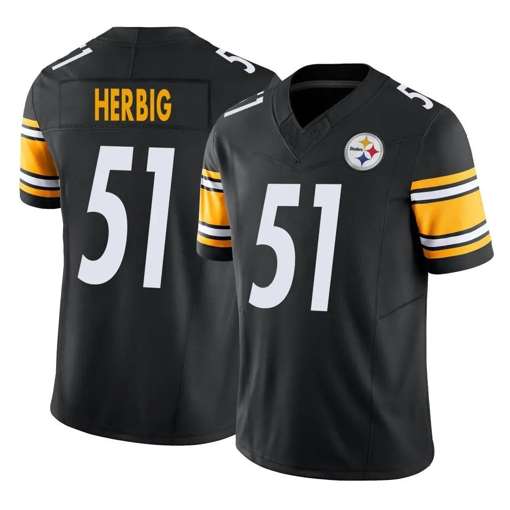P.Steelers #51 Nick Herbig Player Black Limited Vapor F.U.S.E. Home Game ROCER Stitched Jerseys