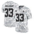D.Cowboys #33 Javonte Williams Player Arctic Camo Salute to Service Limited Home Game ROCER Stitched Jerseys