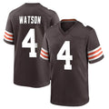 C.Browns #4 Deshaun Watson Player Brown Home Game ROCER Stitched Jerseys