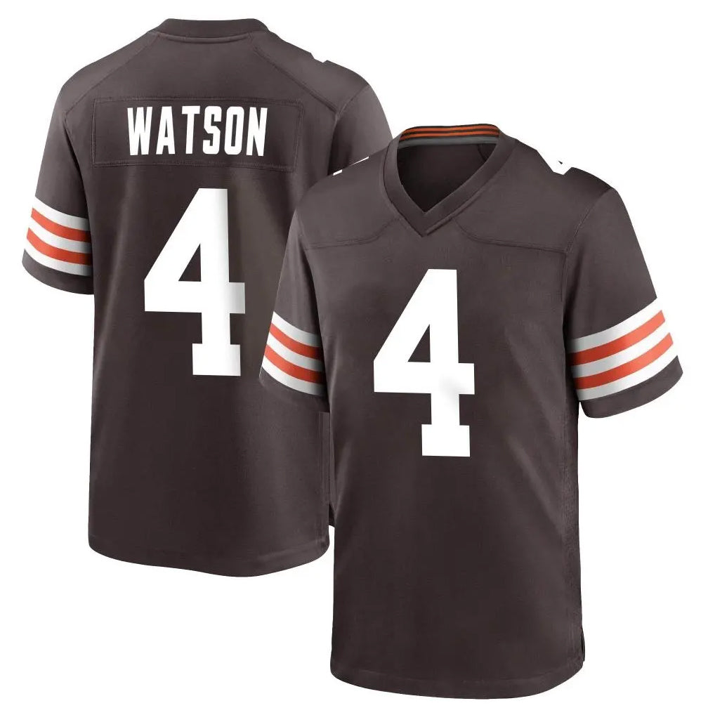 C.Browns #4 Deshaun Watson Player Brown Home Game ROCER Stitched Jerseys
