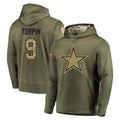 D.Cowboys #9 KaVontae Turpin Player Olive Salute to Service Pullover Hoodies Home Game ROCER Stitched Jerseys
