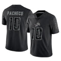 D.Lions #10 Isiah Pacheco Player Black Reflective Limited Home Game ROCER Stitched Jerseys